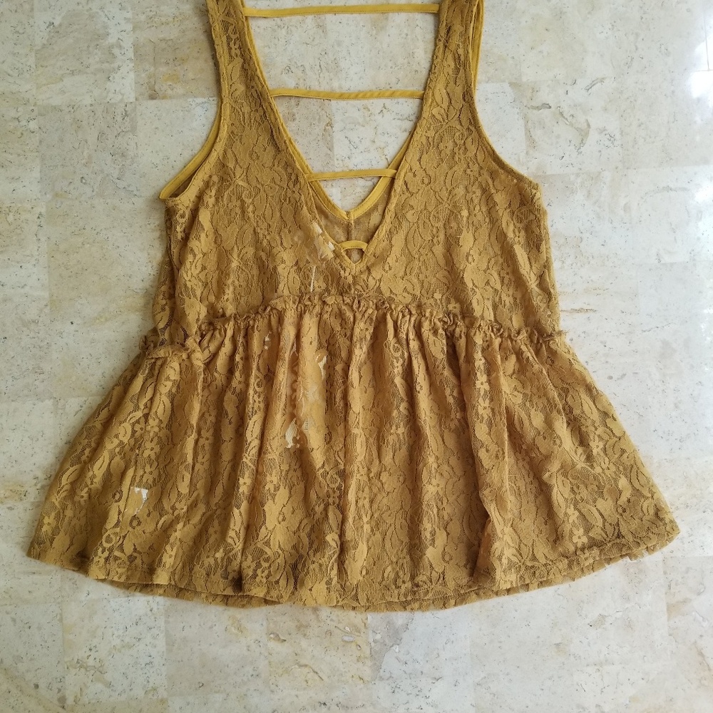 H.I.P. Mustard Lace Tank - Picture 4 of 6
